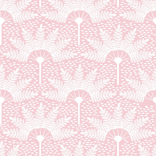 white palms on pastel rose