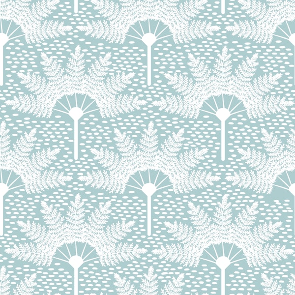 white palms on pastel blue