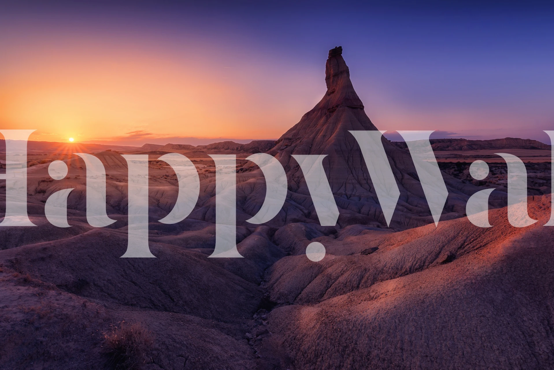 Bardenas in Blue wallpaper in a room