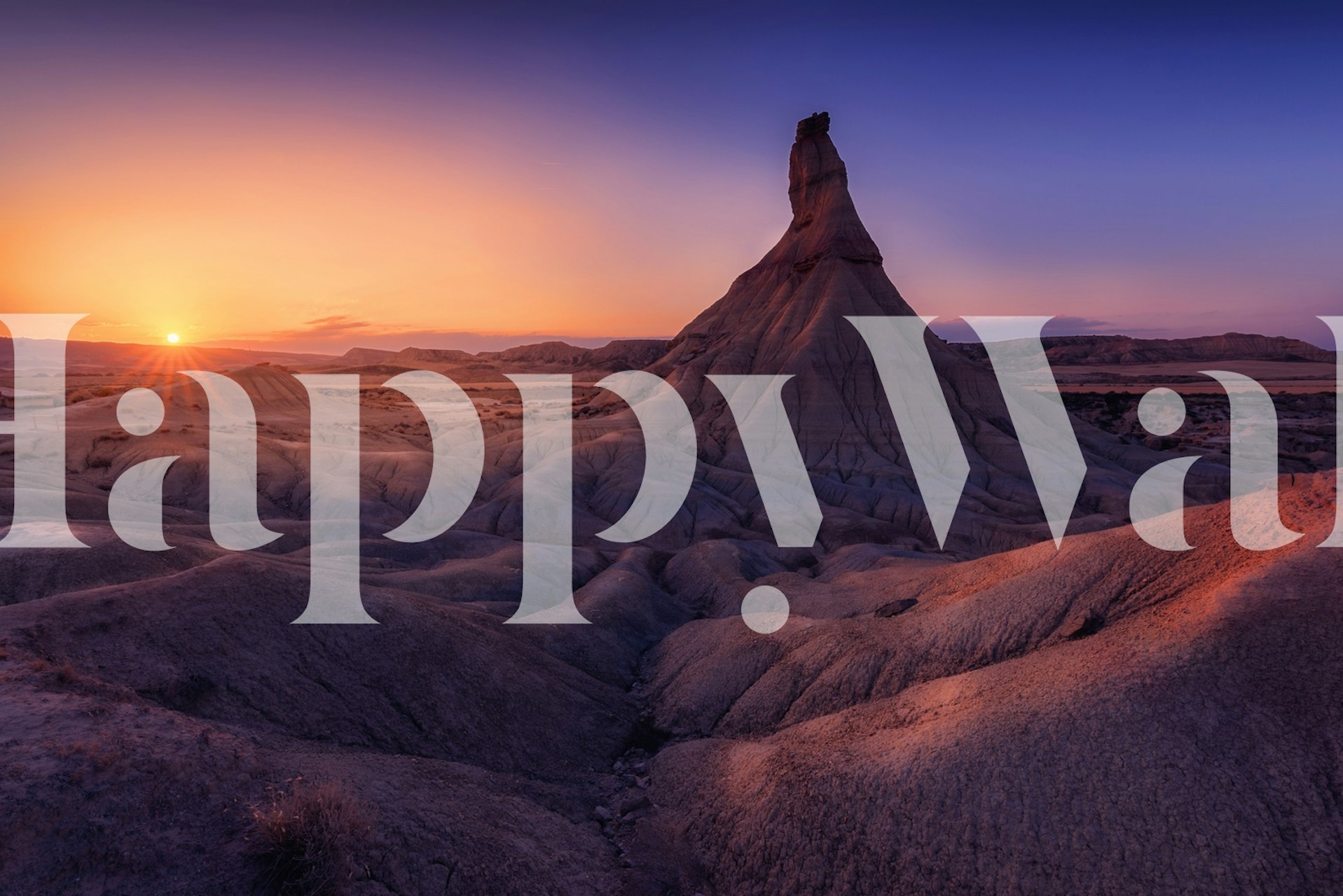 Bardenas in Blue wallpaper in a room