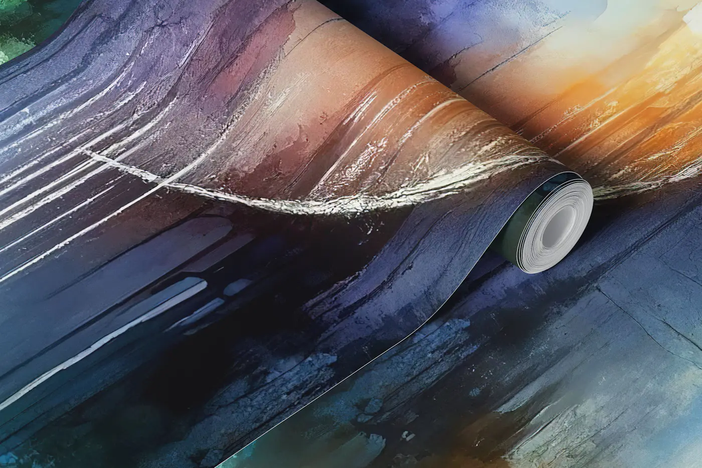 Watercolor Forest in Moonlight wallpaper roll