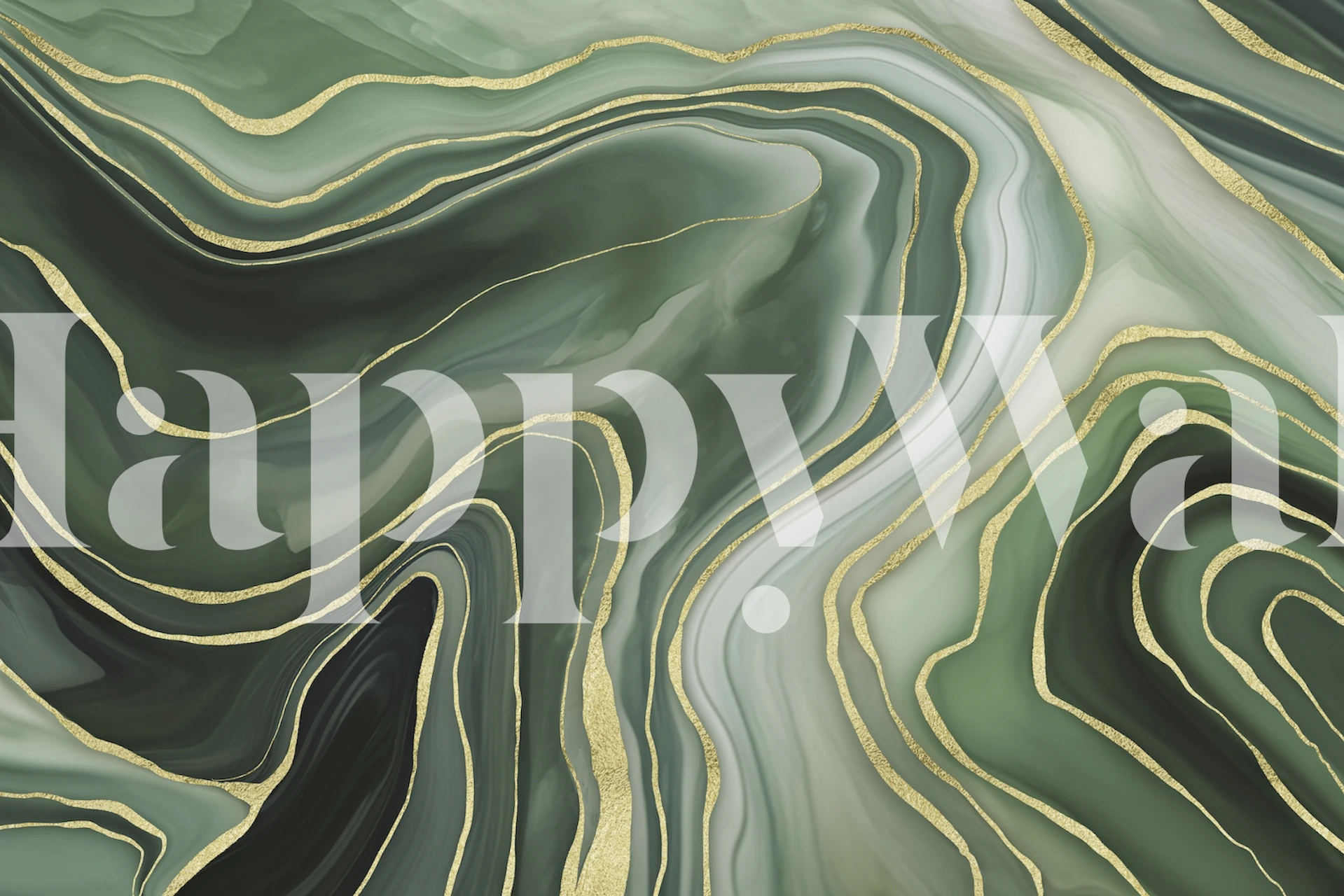 Marble Reverie Jade Green wallpaper in a room