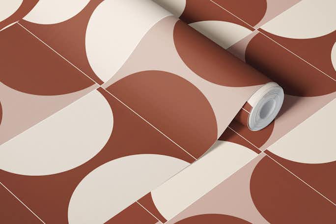 Cotto Tiles Cinnamon and Cream Combowallpaper roll