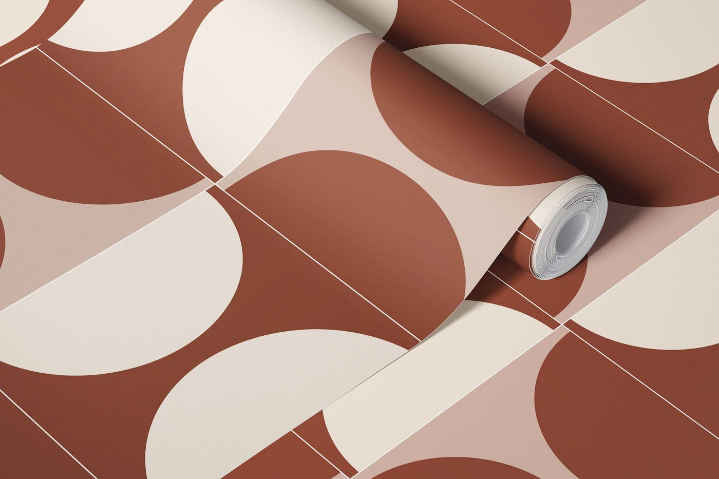 Cotto Tiles Cinnamon and Cream Combo wallpaper roll