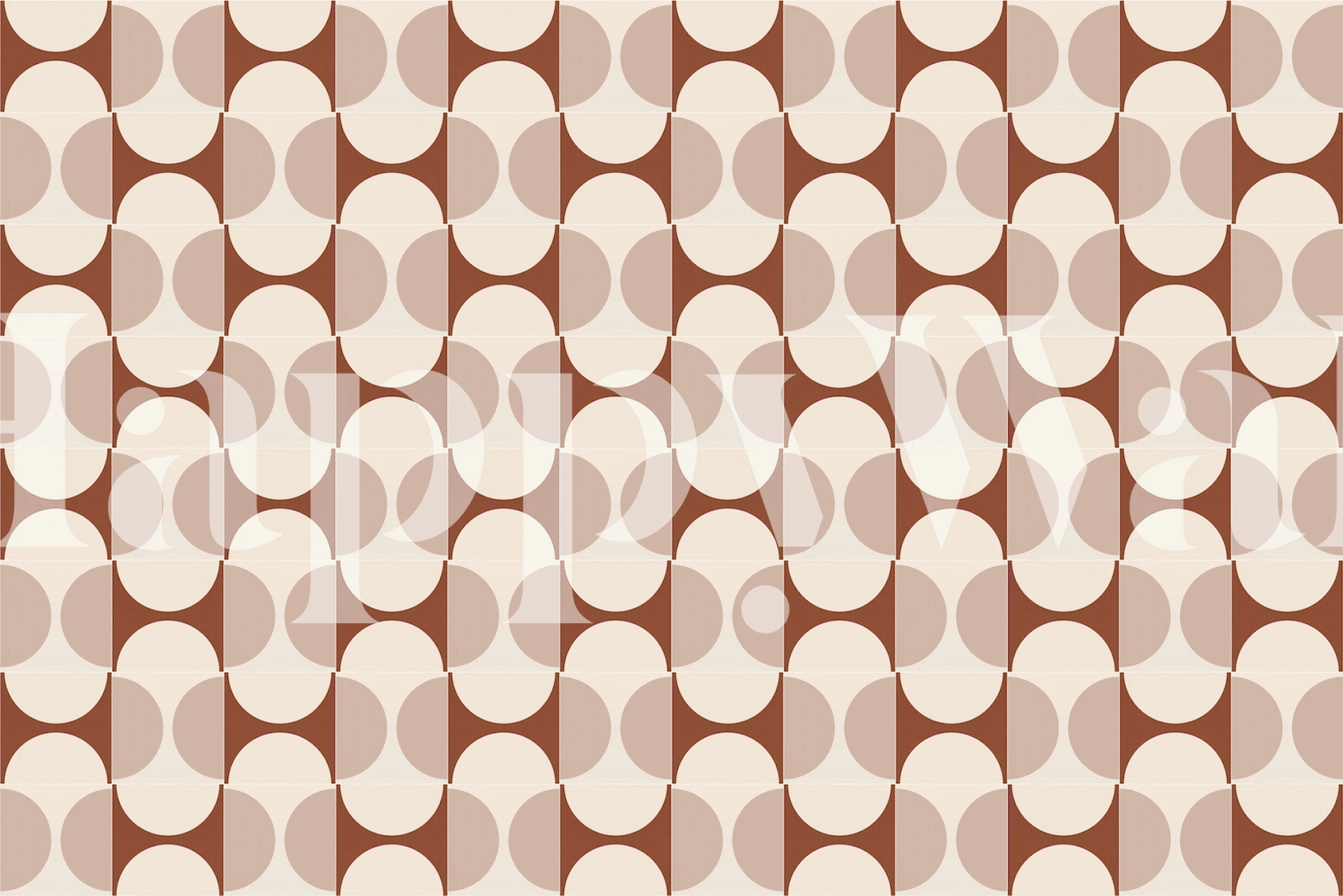 Geometric cream and powder patterns on wallpaper