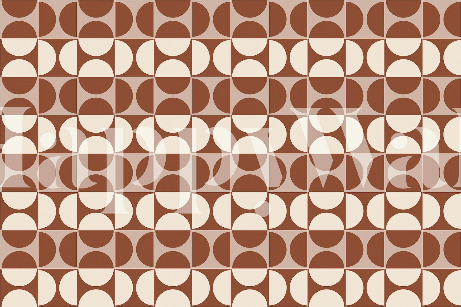 Cotto Tiles Cinnamon and Cream wallpaper in a room