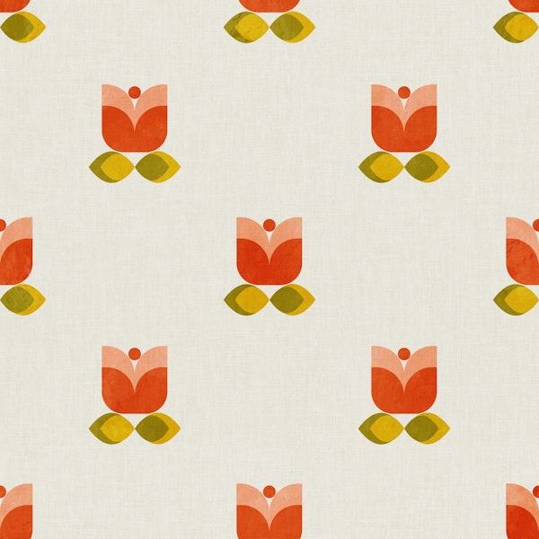 spring floral mid mod