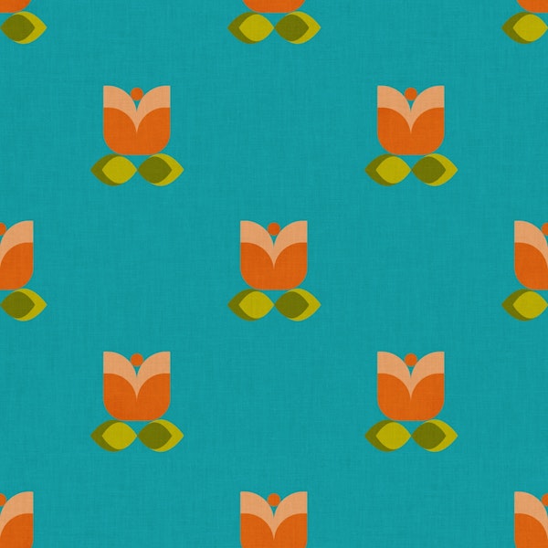 colorful spring floral mid mod