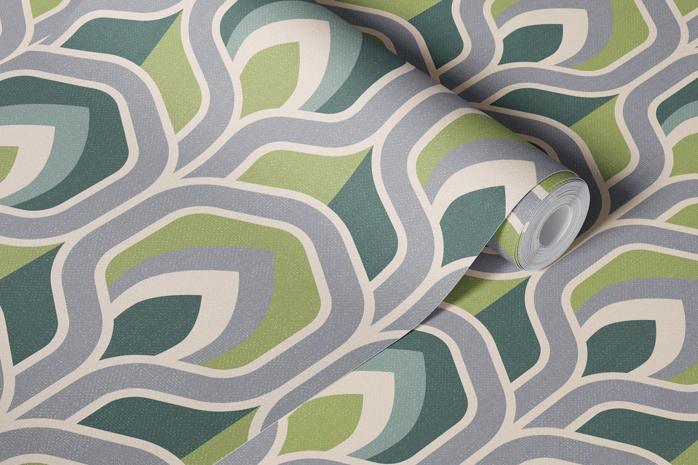 Seventies retro flame green wallpaper roll