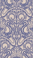 Folk octopus damask ink blue tapete