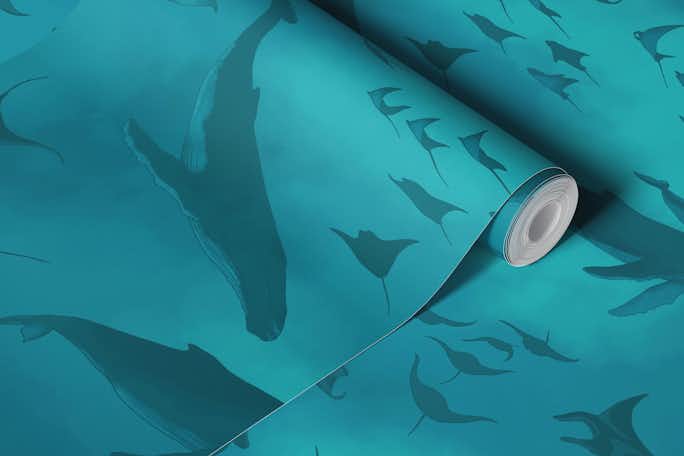 Ocean - tealwallpaper roll