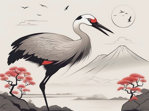 Japanese Art Deco Cranes Art
