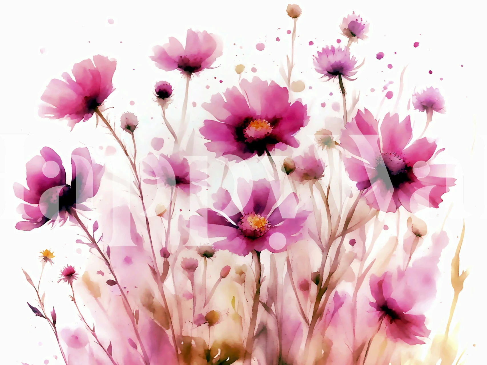 Dizajn tapeta Magenta wildflowers