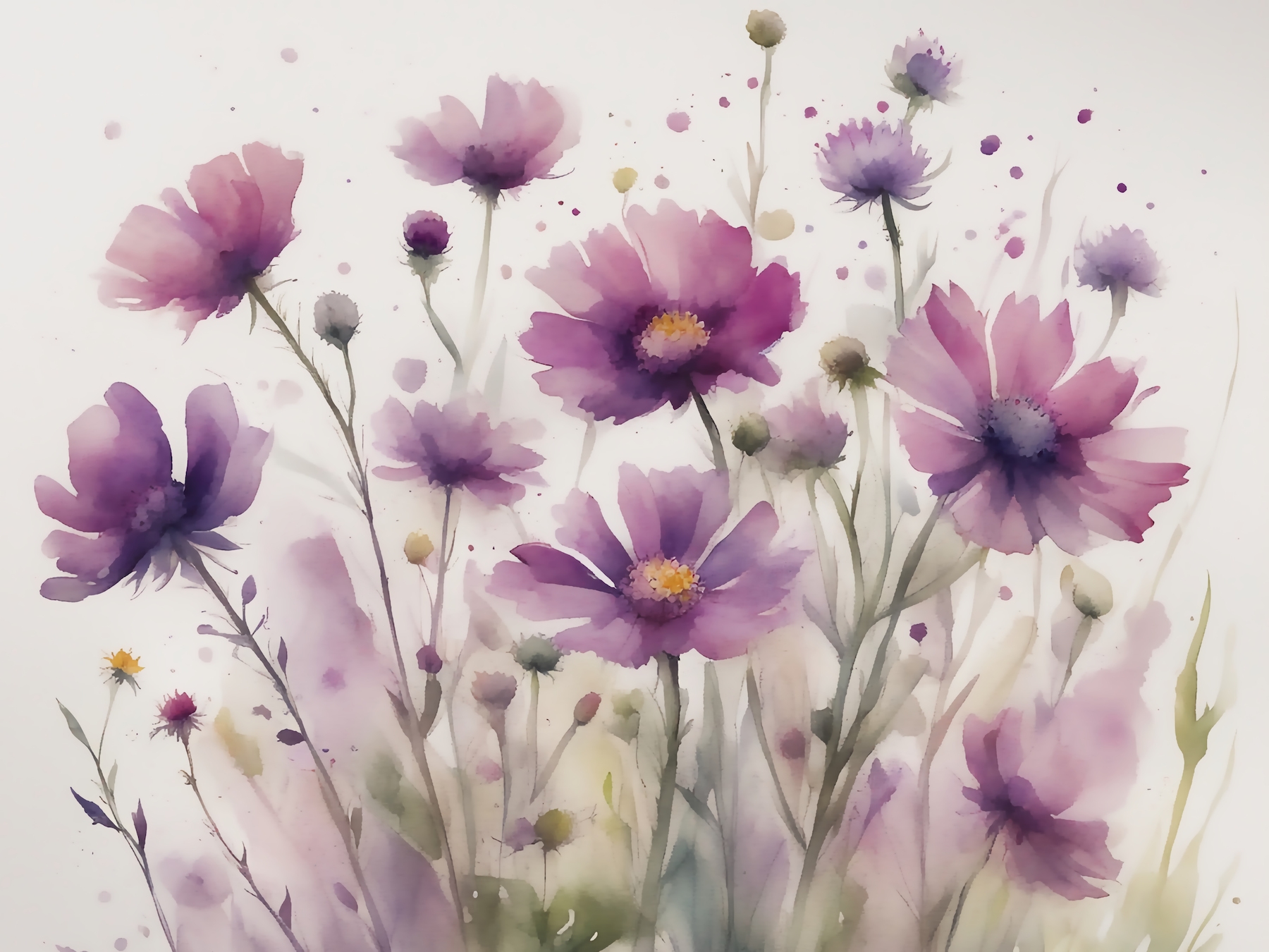 Moody Magenta Wildflowers wallpaper | Happywall