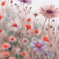 Blush Summer Field carta da parati