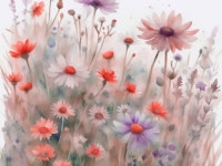 Blush Summer Field carta da parati