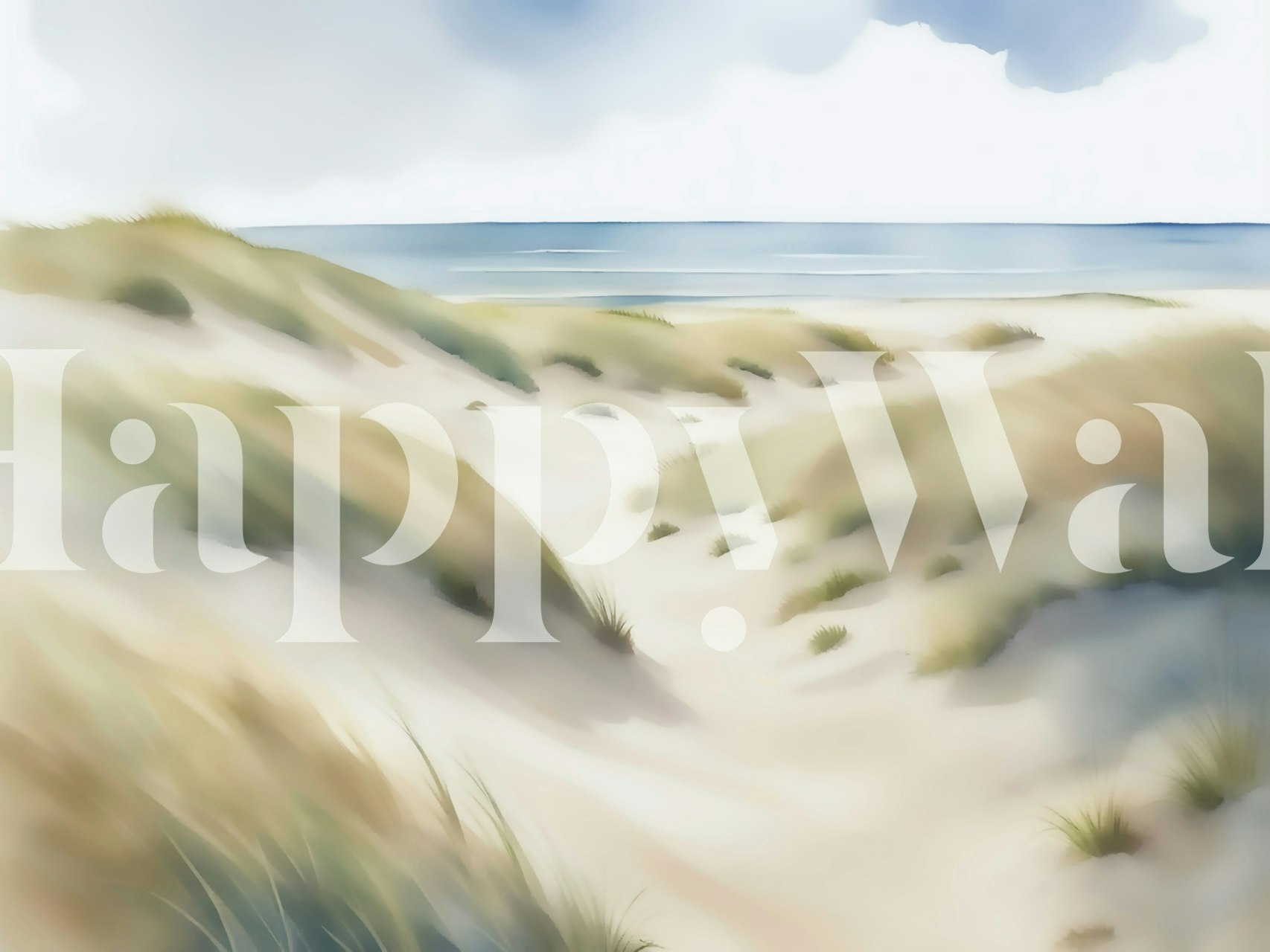 Grass beach wallpaper in a room