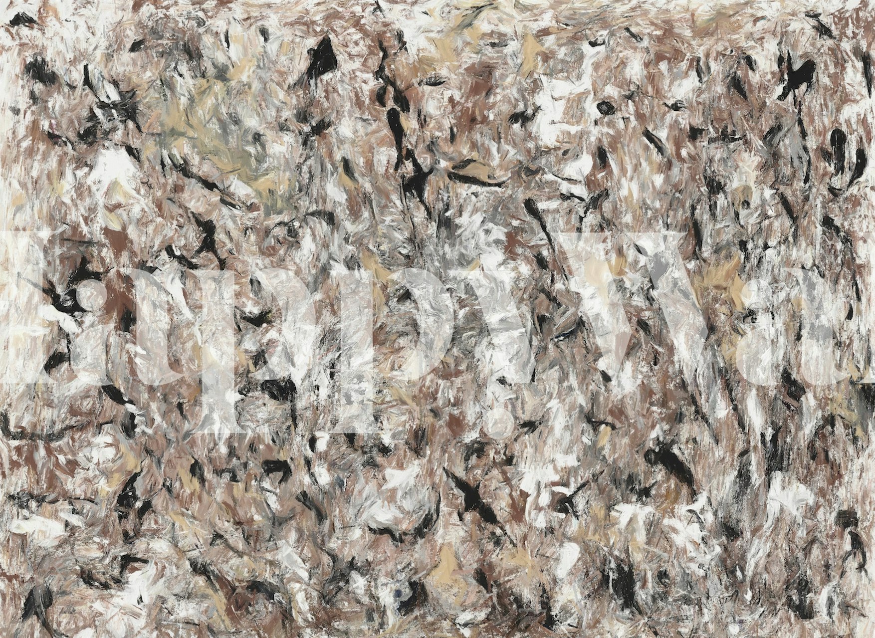 Abstract brushstroke wallpaper in black, white, and brown tones