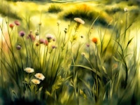 Moody Summer Grass papiers peint