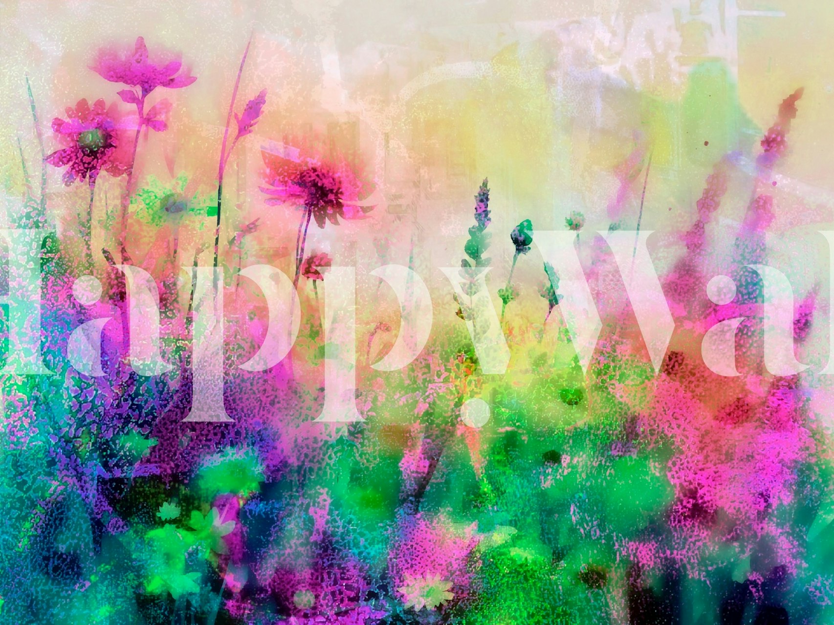 Vivid Summer Dream blomstrede tapet i et rom