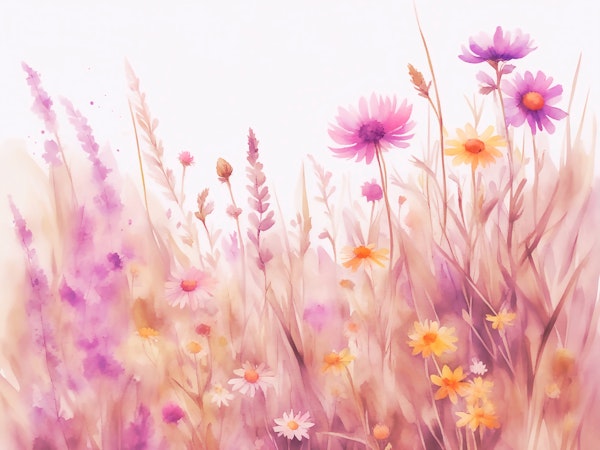 Soft Floral Abstract Watercolor