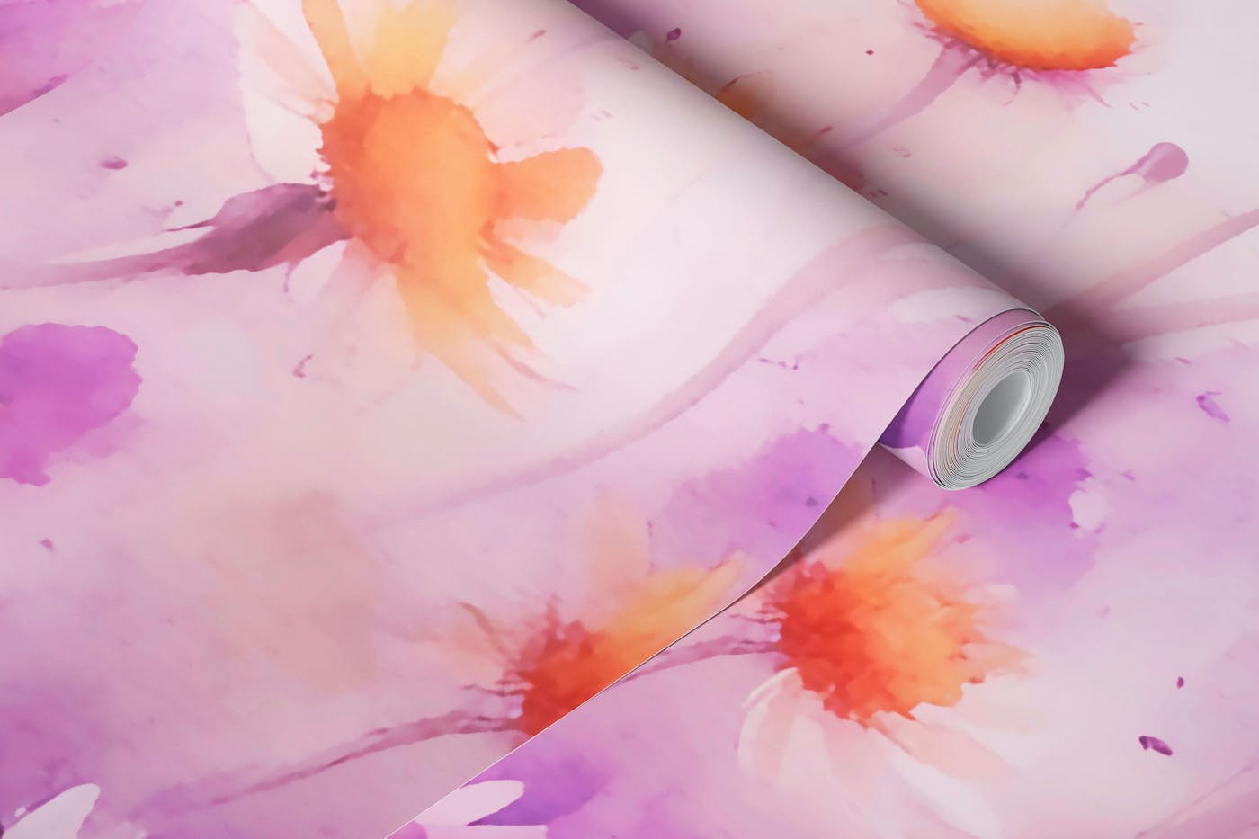 Soft Floral Abstract Watercolour wallpaper roll