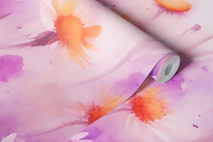 Soft Floral Abstract Watercolourwallpaper roll