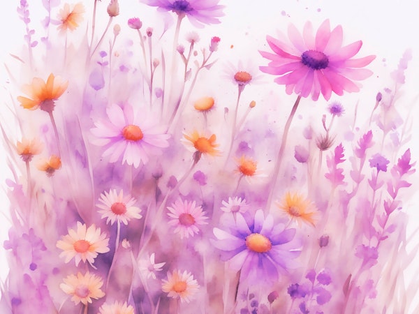 Soft Floral Abstract Watercolour