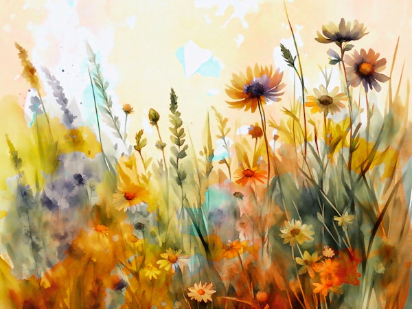 Floral Abstract Watercolour Grunge