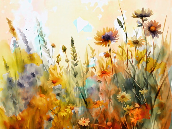 Floral Abstract Watercolour Grunge