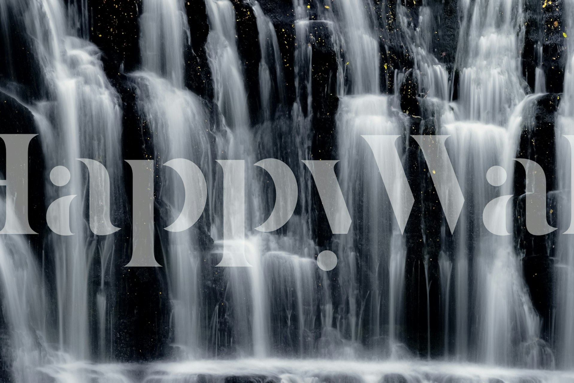 Abstract waterfall design in black and white wallpaper