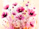 Floral Abstract Watercolor Magenta