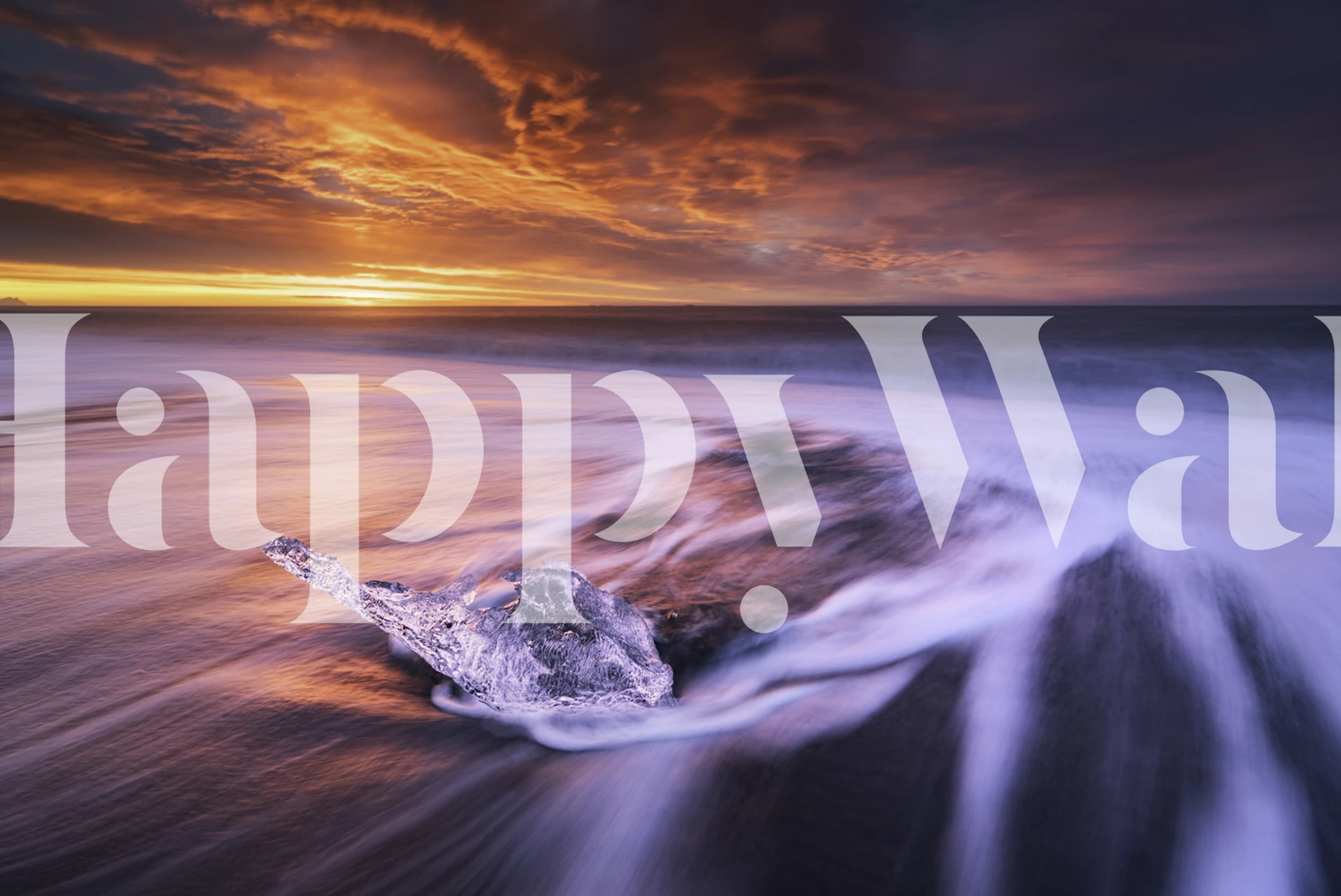 Abstract ocean-inspired wallpaper showing dynamic waves and colors from sunset.