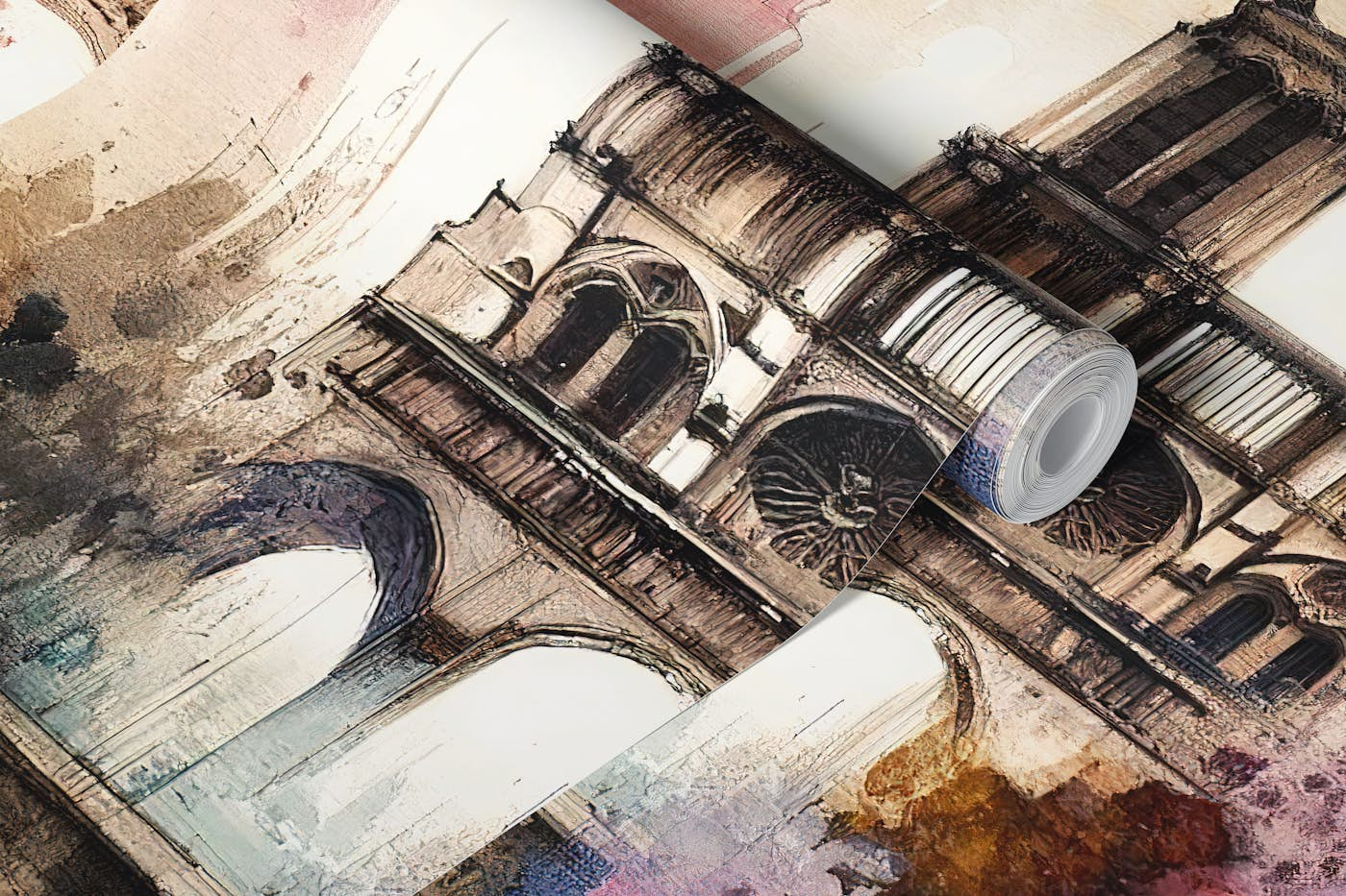 Watercolor Abstract Paris wallpaper roll