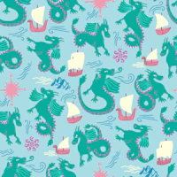 Dragons green/ blue carta da parati