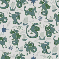 Whimsical dragons neutral carta da parati