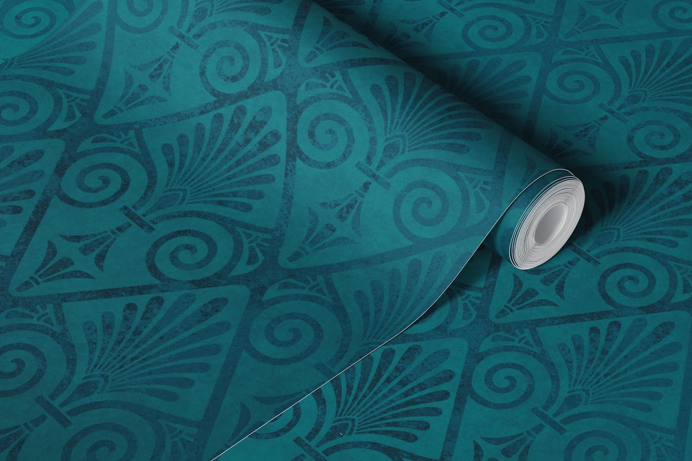 Art Deco Opulence Velvet Reverie Teal wallpaper roll