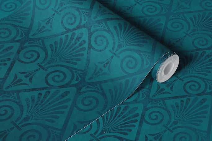 Art Deco Opulence Velvet Reverie Tealwallpaper roll