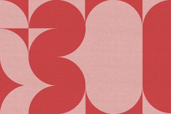 Coral Retro Linen Collage