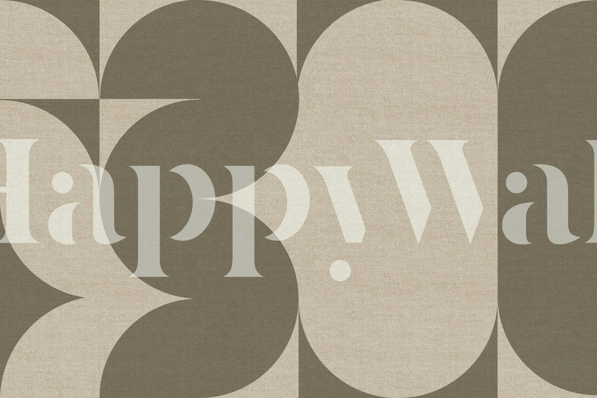 Neutral Retro Linen Collage Tapete in einem Raum