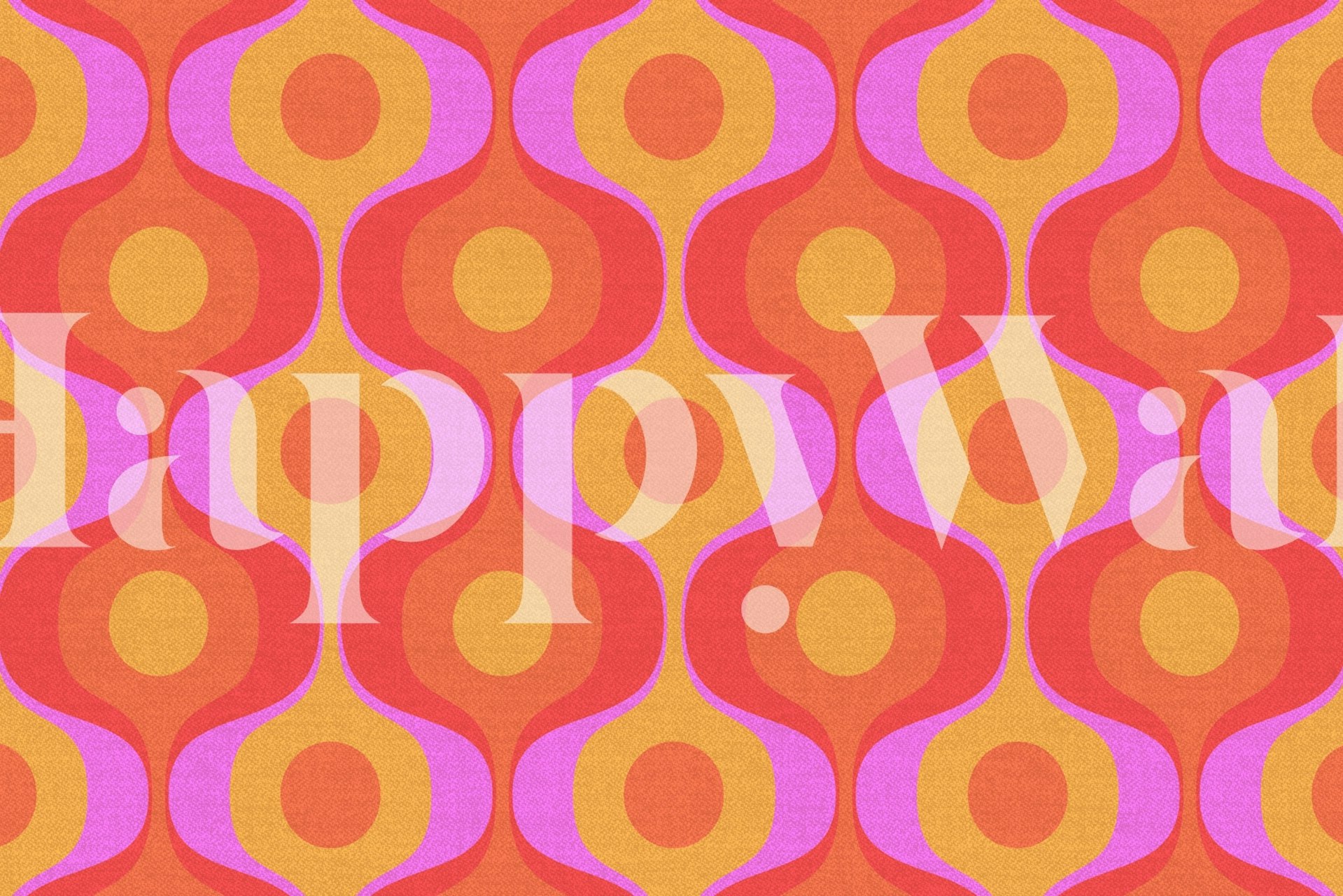 Bold 70s Retro Linen wallpaper in a room