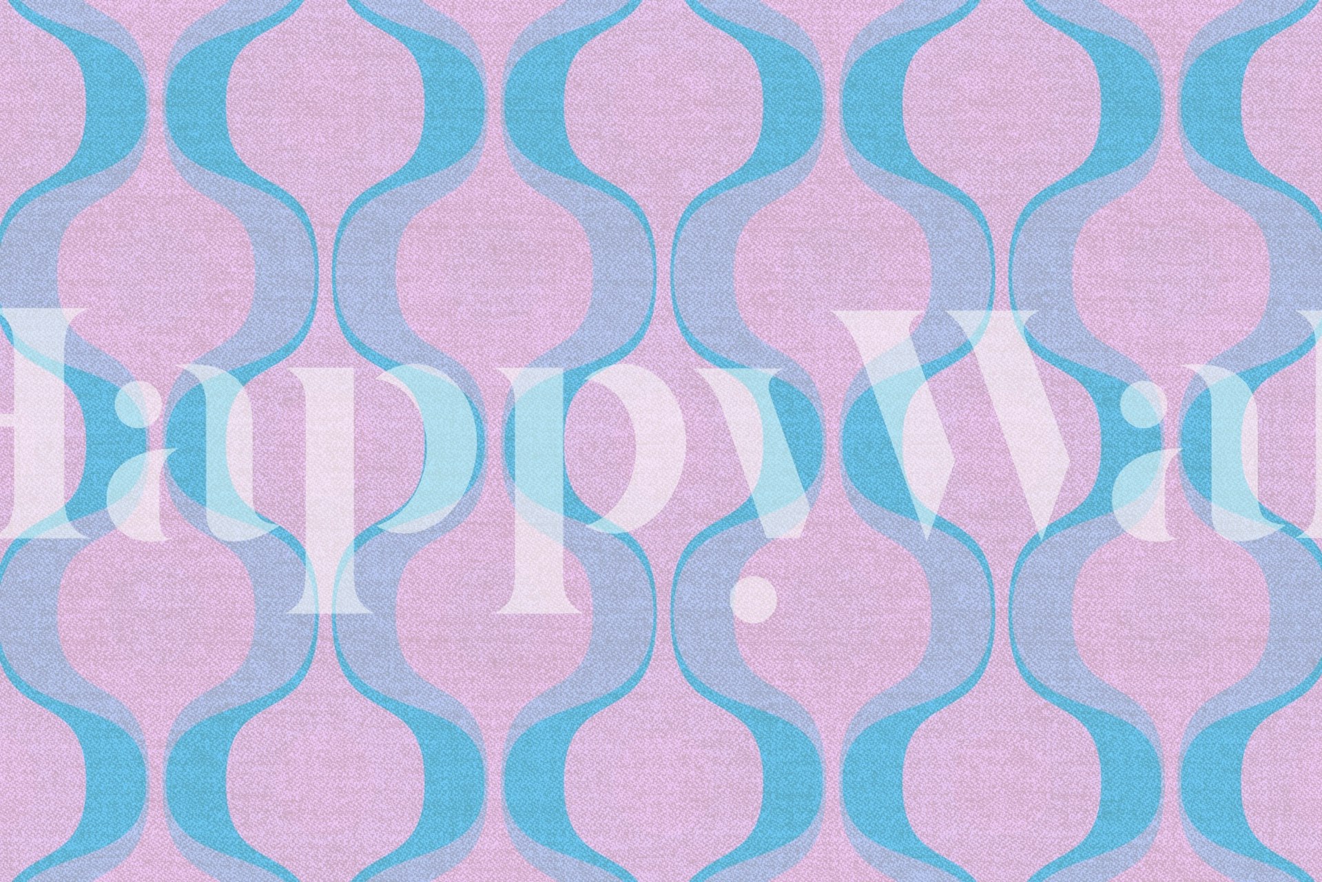 Ταπετσαρία Vivid 70s Retro Linen Pattern σε ένα δωμάτιο