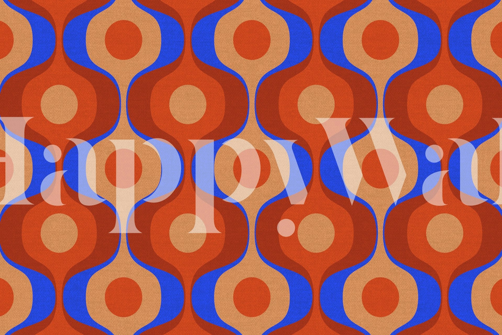 Colorful retro geometric pattern in orange and blue wallpaper
