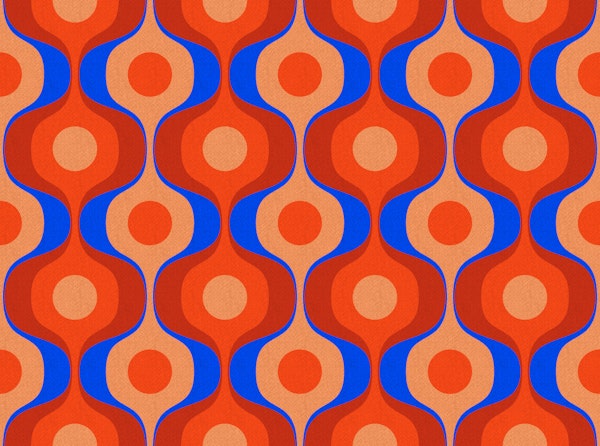 Vibrant 70s Retro Linen Pattern