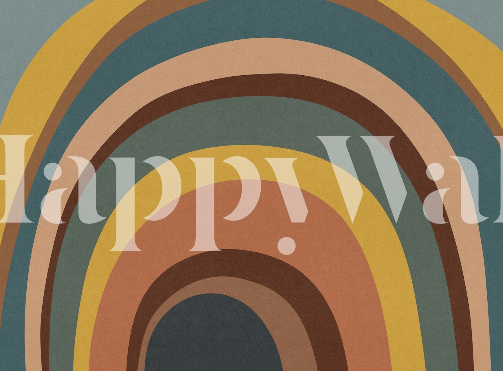 Colorful retro rainbow arches in warm shades wallpaper