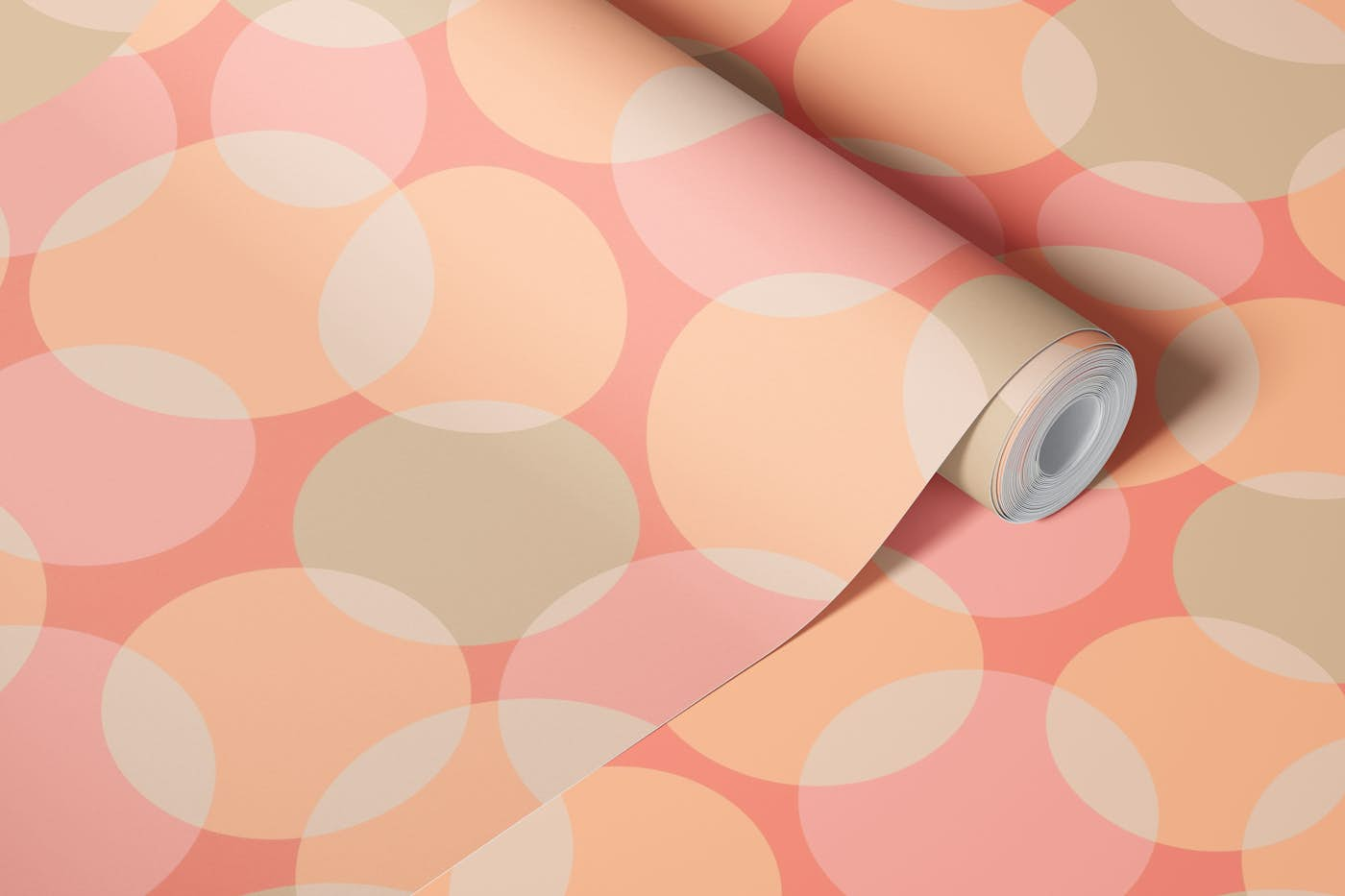 SOFT FOCUS MidMod Abstract Peach Fuzz - Large wallpaper roll