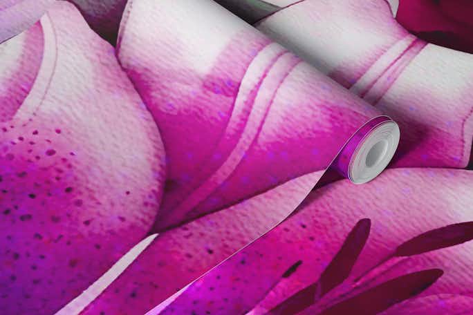 Mysterious Lillies Abstract Watercolor Floralwallpaper roll