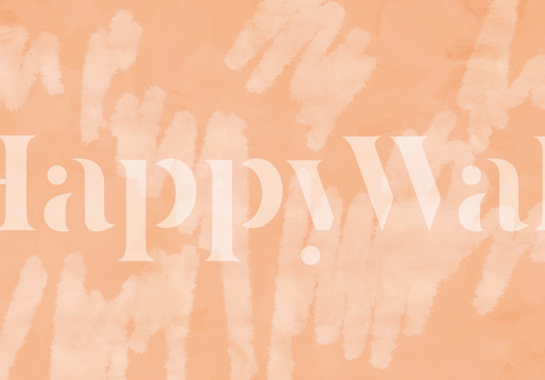 Abstract wall mural with soft peach brushstrokes