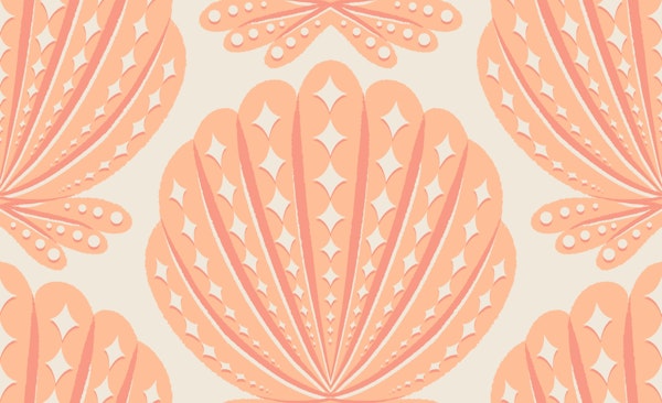 Scallop Shells in Peach Fuzz Pastel Orange P