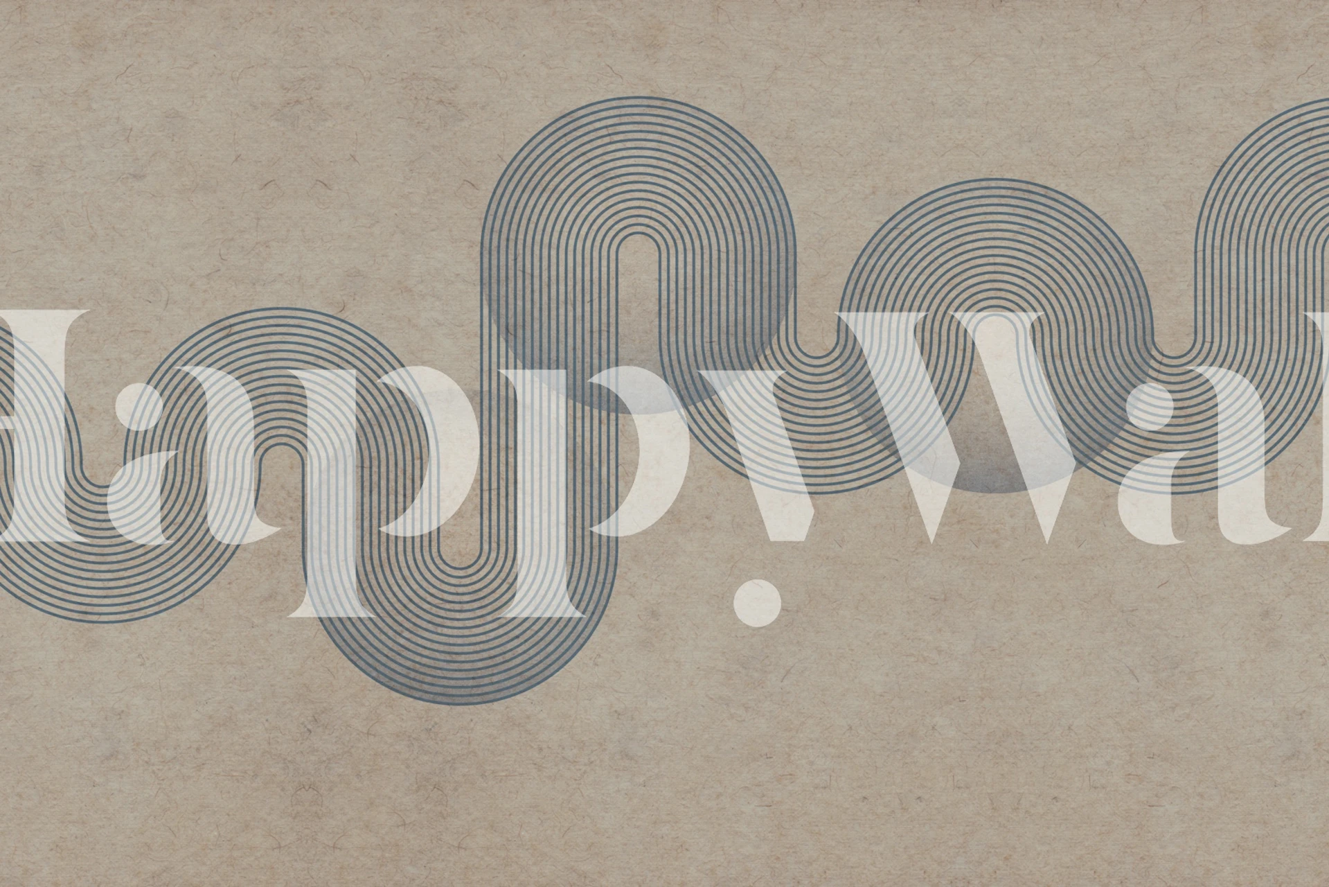 Mural de parede Japan Paper Lines com curvas graciosas e fluidas em tons neutros